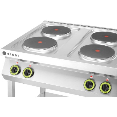 Elektrický vařič Kitchen Line – 4 plotýnky s otevřenou podstavou, HENDI, Kitchen Line, 400V/10400W, 800x700x(H)900mm