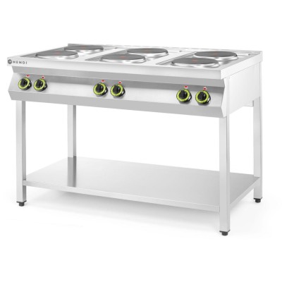 Elektrický vařič Kitchen Line – 6 plotýnek s otevřenou podstavou, HENDI, Kitchen Line, 400V/15600W, 1200x700x(H)900mm