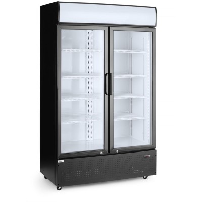 Barová chladnička s podsvíceným panelem, dvoudveřová, Arktic, 512L, Černá, 220-240V/510W, 1120x585x(H)1900mm
