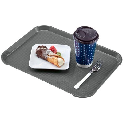 Polypropylenový tác fast food, velký, Cambro, šedý, Světle šedá, 355x457x(H)21mm
