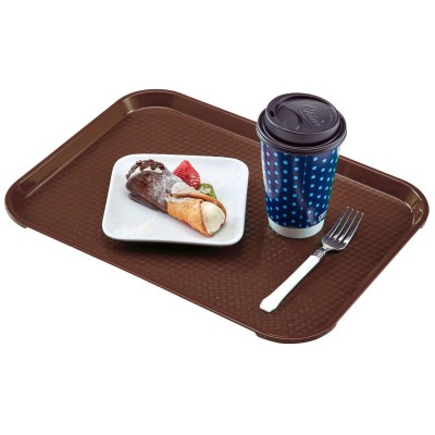 Polypropylenový tác fast food, velký, Cambro, hnědý, Hnědá, 355x457x(H)21mm