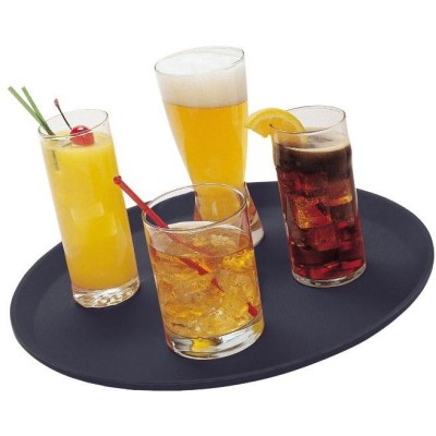 Servírovací tác Camtread, kulatý, protiskluzový, Cambro, černý, Černá, ⌀405x(H)21mm