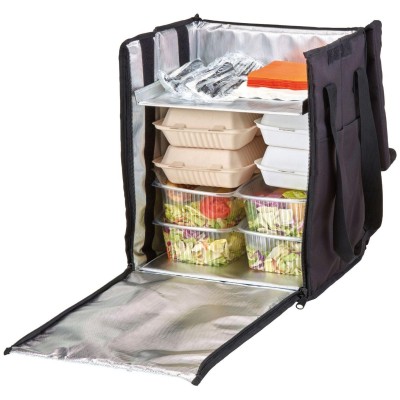 Termoizolační batoh, skládací, s vyjímatelnou přihrádkou, Cambro, Objem: cca 40l, Černá, 355x280x(H)430mm