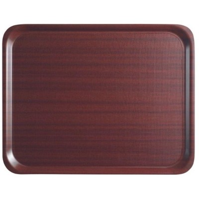 Obdélníkový protiskluzový servírovací tác Mykonos v mahagonovém provedení, Cambro, obdelníkový tvar, Mahagon, 325x530mm