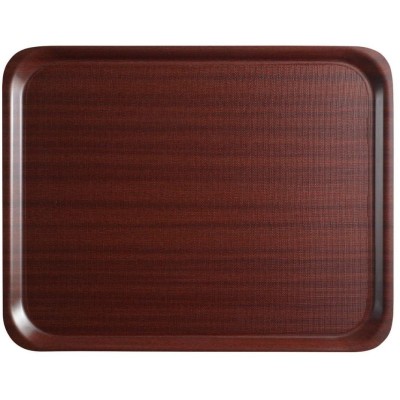 Obdélníkový protiskluzový servírovací tác Mykonos v mahagonovém provedení, Cambro, obdelníkový tvar, Mahagon, 430x610mm