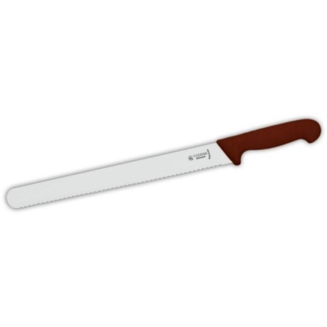 Nůž uzenářský vlnité ostří 31 cm, hnědý