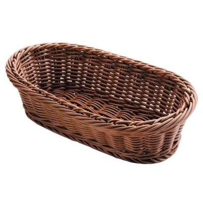 Košík na pečivo polypropylenový oválný 24 × 18 cm, tmavý