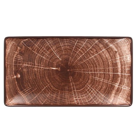 RAK Woodart talíř obdélný 33,5 × 18,1 cm – tmavě hnědá | RAK-WDEDRG33OB
