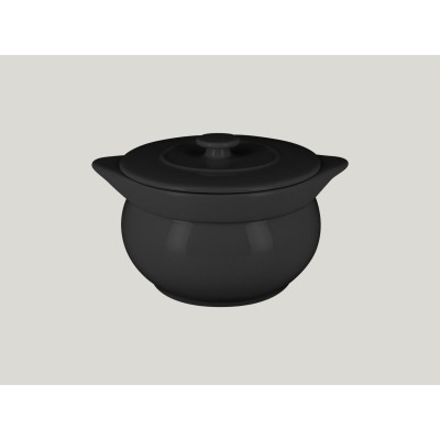 RAK Chef's Fusion mísa na polévku s poklicí pr. 15 cm, černá | RAK-CFST15BK