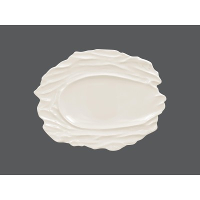 RAK Talíř reliéfní mělký 37 × 27 cm – bílá | RAK-STEP28