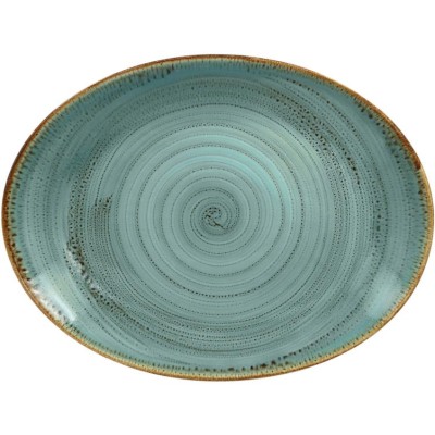 RAK Twirl talíř oválný 36 × 27 cm – lagoon | RAK-TWNNOP36LA