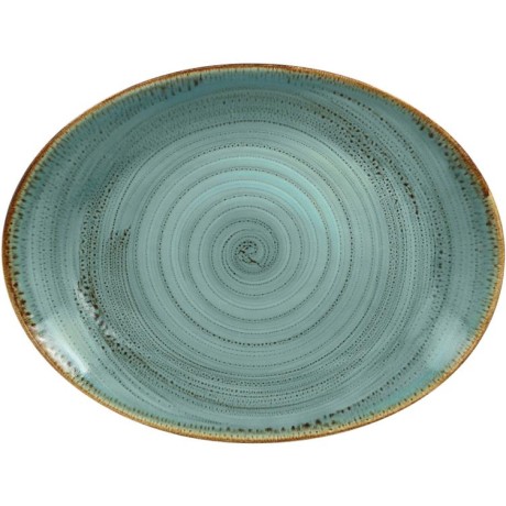 RAK Twirl talíř oválný 36 × 27 cm – lagoon | RAK-TWNNOP36LA