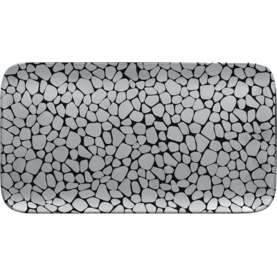 RAK Cobbles talíř obdélníkový 38 × 21 cm, stříbrný | RAK-CBAURP38