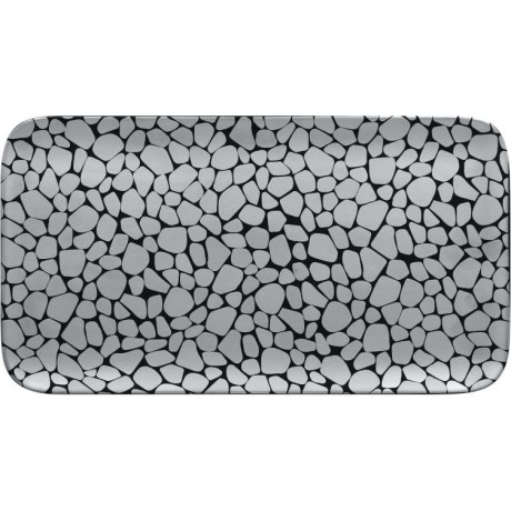 RAK Cobbles talíř obdélníkový 38 × 21 cm, stříbrný | RAK-CBAURP38