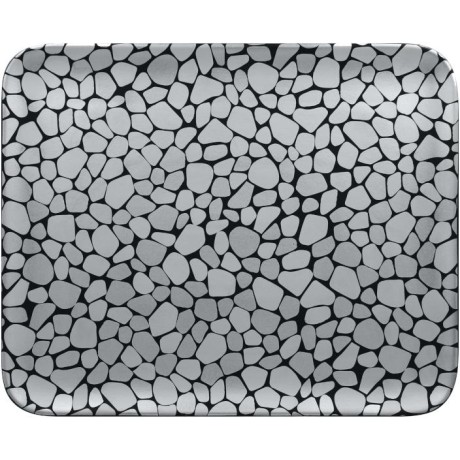 RAK Cobbles talíř obdélníkový 33 × 27 cm, stříbrný | RAK-CBAURX33