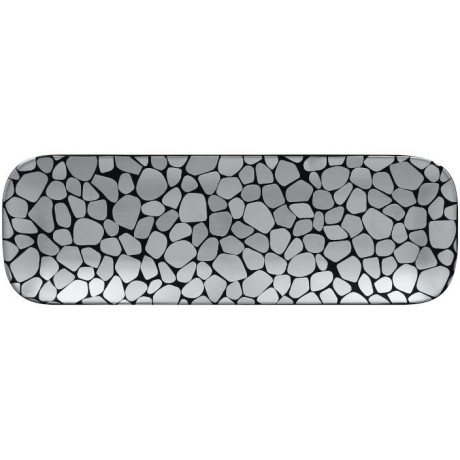 RAK Cobbles talíř obdélníkový 33 × 11 cm, stříbrný | RAK-CBAURPN33