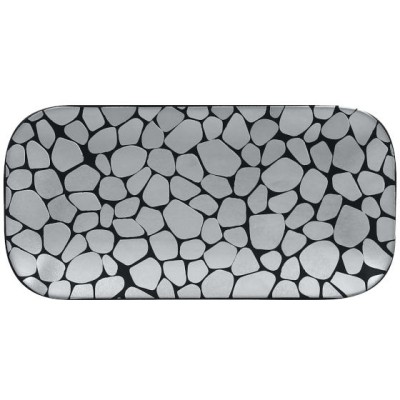 RAK Cobbles talíř obdélníkový 22 × 11 cm, stříbrný | RAK-CBAURPM22
