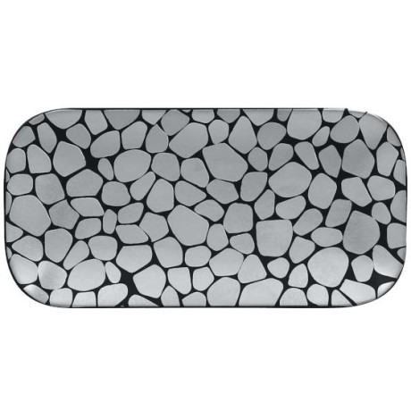 RAK Cobbles talíř obdélníkový 22 × 11 cm, stříbrný | RAK-CBAURPM22