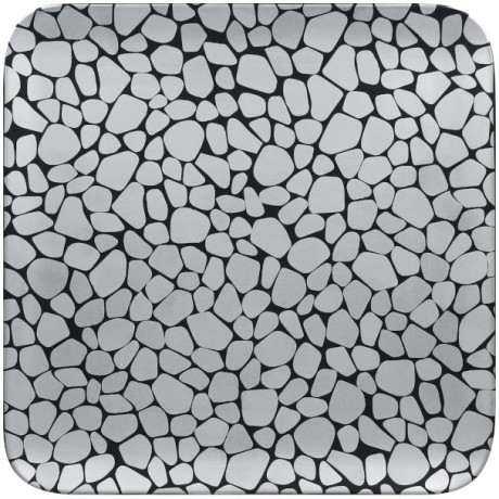 RAK Cobbles talíř čtvercový 27 × 27 cm, stříbrný | RAK-CBAUSP27