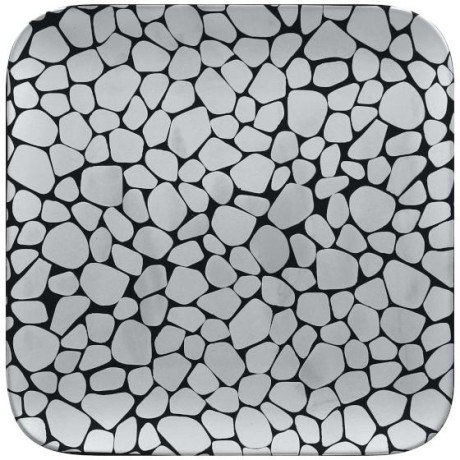 RAK Cobbles talíř čtvercový 22 × 22 cm, stříbrný | RAK-CBAUSP22