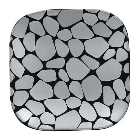RAK Cobbles talíř čtvercový 11 × 11 cm, stříbrný | RAK-CBAUSP11