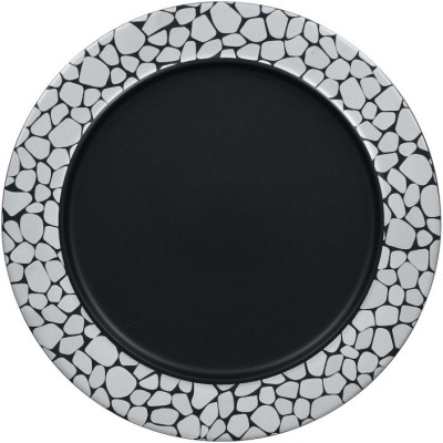 RAK Cobbles talíř mělký s hranou pr. 32 cm, stříbrný | RAK-CBNOFP32