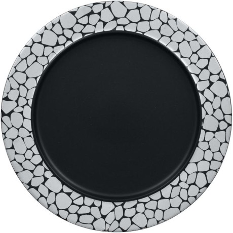RAK Cobbles talíř mělký s hranou pr. 32 cm, stříbrný | RAK-CBNOFP32