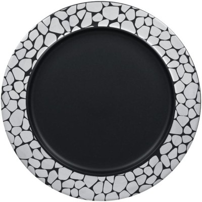 RAK Cobbles talíř mělký s hranou pr. 28 cm, stříbrný | RAK-CBNOFP28