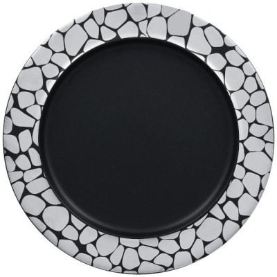 RAK Cobbles talíř mělký s hranou pr. 24 cm, stříbrný | RAK-CBNOFP24
