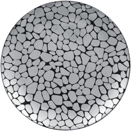 RAK Cobbles talíř mělký pr. 28 cm, stříbrný | RAK-CBNNPR28