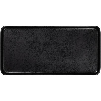 RAK Fractal talíř mělký obdélníkový 32 × 16 cm, černý | RAK-KRFTRTF32