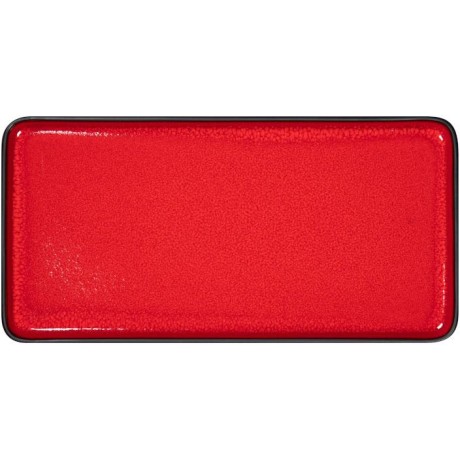 RAK Fractal talíř mělký obdélníkový 32 × 16 cm, červený | RAK-FRFTRTF32R