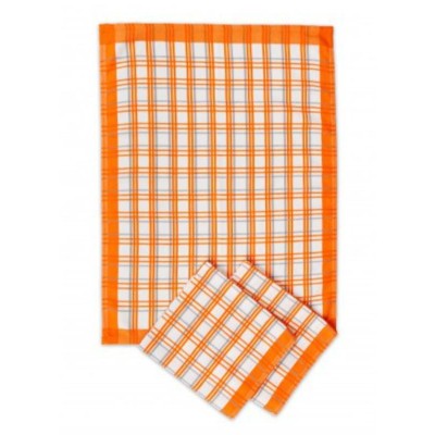 Utěrka kuchyňská 70 × 50 cm, oranžová, 3 ks – 100% egyptská bavlna