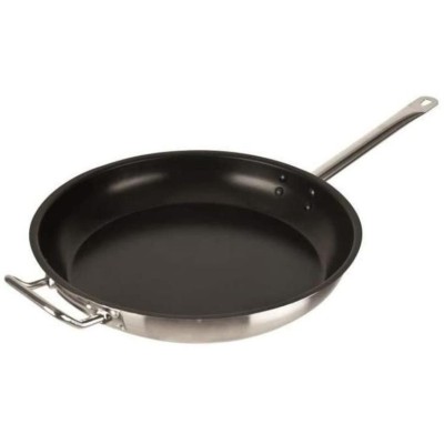Pánev nízká nerezová s nepřilnavým povrchem teflon pr. 36 cm