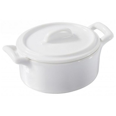 Belle Cuisine hrnec oválný s pokličkou 11 × 10 × 6,5 cm, bílý
