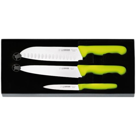 Set nožů, zelený – Santoku, kuchařský, Fresh