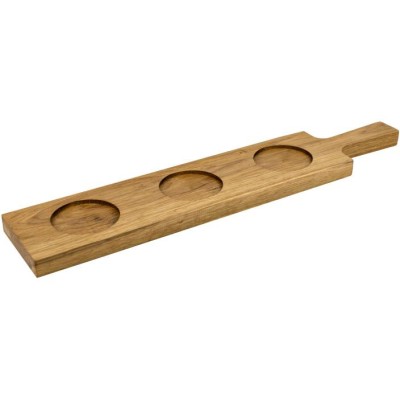 Prkénko s výřezy na sklenice 500 × 100 × 20 mm, otvor 73 mm
