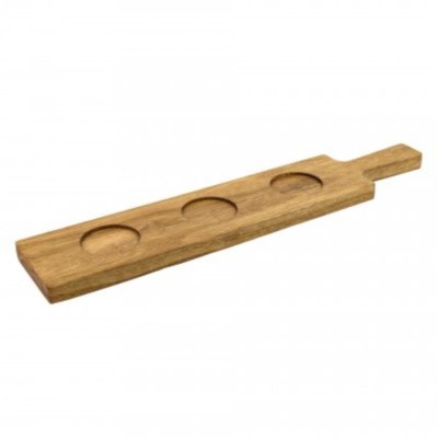 Prkénko s výřezy na sklenice 500 × 100 × 21 mm, otvor 63 mm
