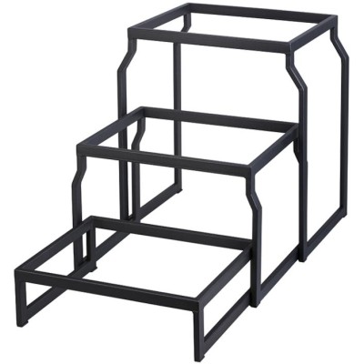 Stojan ocelový černý – set, 3 úrovně, GN 1/2 v: 403 mm