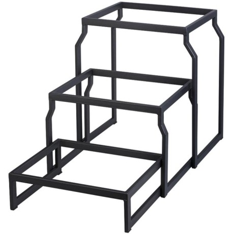 Stojan ocelový černý – set, 3 úrovně, GN 1/2 v: 403 mm