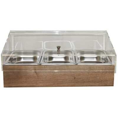 Chladicí box pro gastronádoby s krytem GN 1/1, jasan