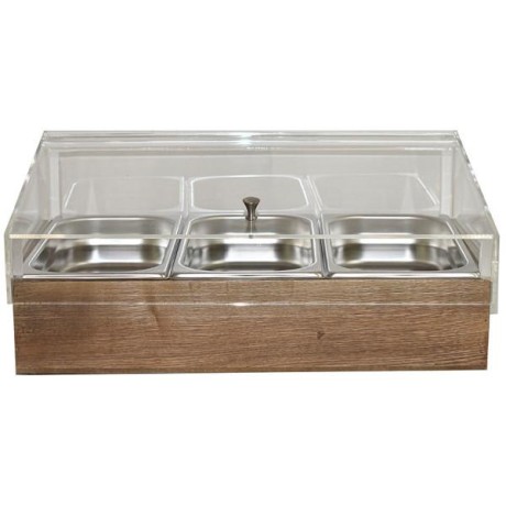 Chladicí box pro gastronádoby s krytem GN 1/1, jasan