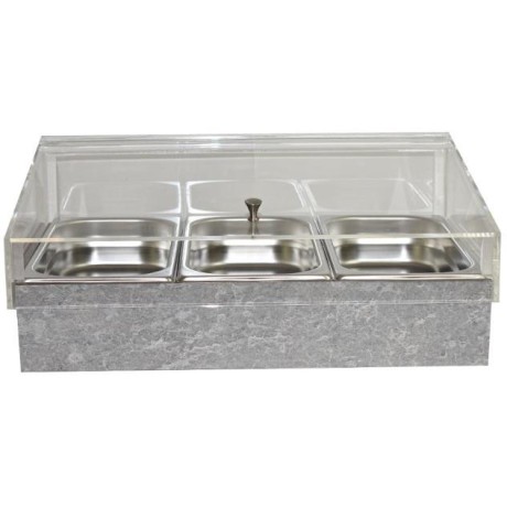 Chladicí box pro gastronádoby s krytem GN 1/1, dekor beton