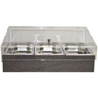 Chladicí box pro gastronádoby s krytem GN 1/1, dekor kámen