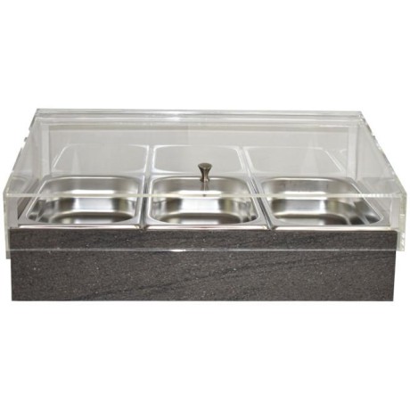 Chladicí box pro gastronádoby s krytem GN 1/1, dekor kámen
