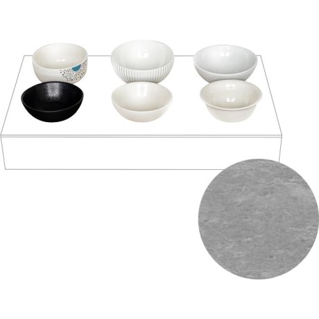 Box s nástavcem pro 6 misek GN 1/1, dekor beton