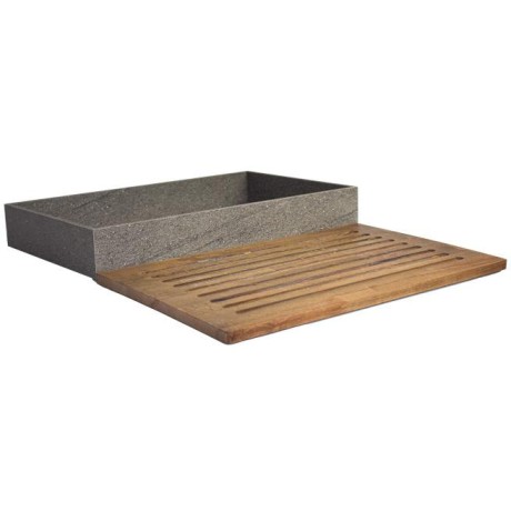 Box na pečivo s deskou na krájení GN 1/1, dekor kámen