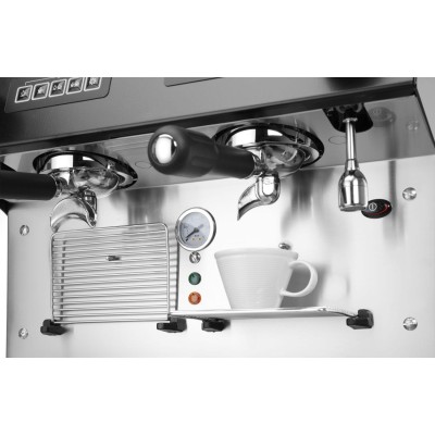 Kompaktní automatický kávovar Julia, 2-skupinový, HENDI, Černá, 230V/2700W, 475x563x(H)530mm
