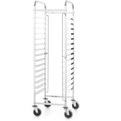 Uklidový vozík, HENDI, Kitchen Line, 15 vodítků zásobníků 600x400, Stříbrná, 470x620x(H)1735mm