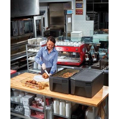Termoizolační box Cam GoBox, horní plnění, GN 1/1, 46 l, Cambro, Černá, 680x400x(H)321mm